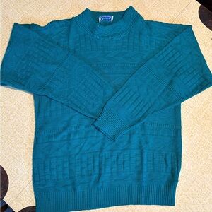 Vintage Stylish Teal Crewneck Sweater